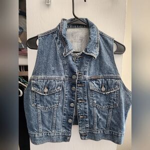 Calvin Klein, Cropped Jean Vest, Size M